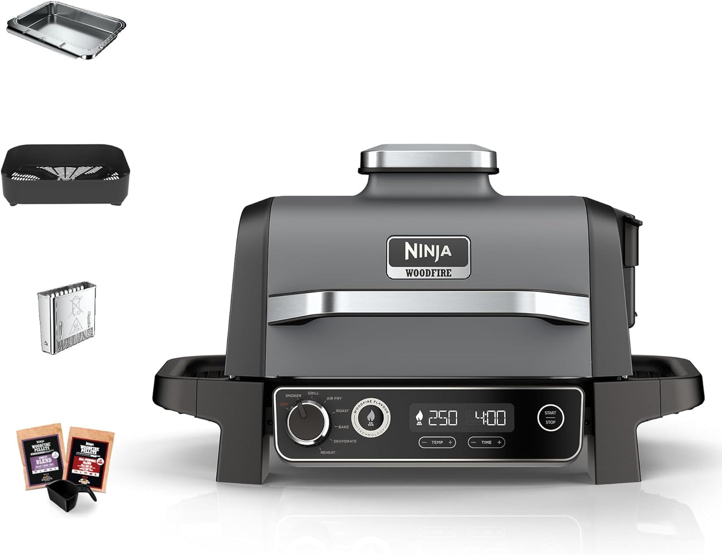 World Cup BBQ Kit: Ninja Woodfire Grill + Ninja Foodi StaySharp 14-Piece Knife Block